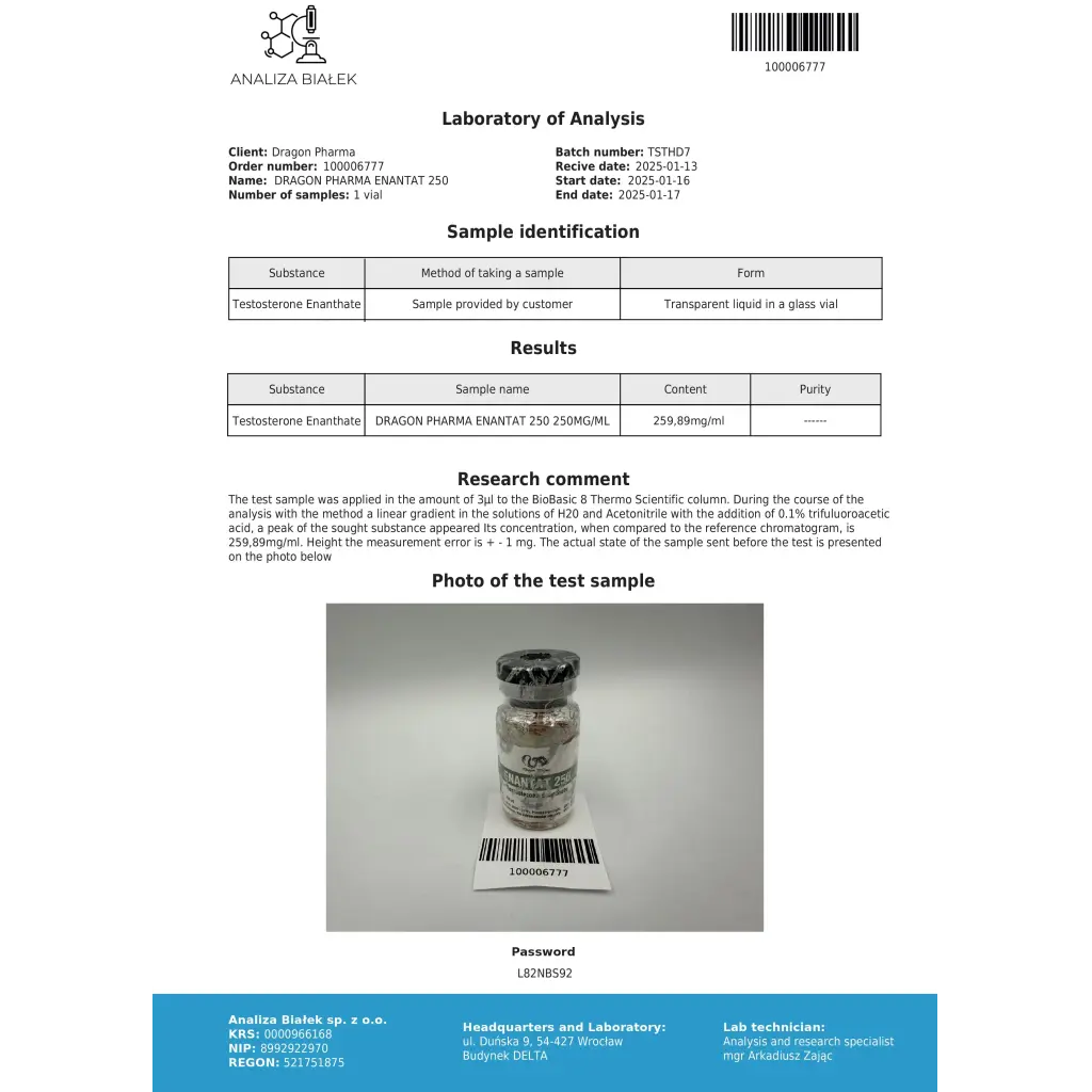 Enantat 250 Dragon Pharma