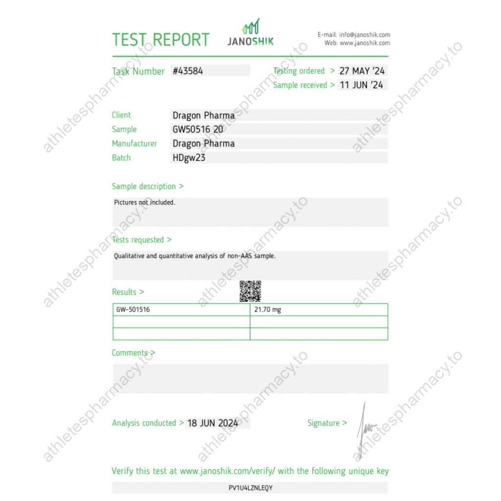 buy GW 501516 Dragon Pharma, Europe buy GW 501516 Dragon Pharma, Europe
