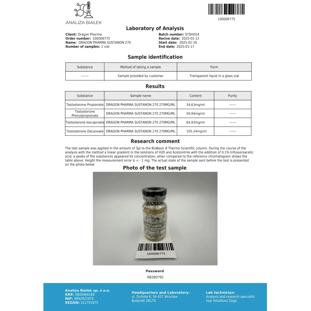 Sustanon 270 Dragon Pharma